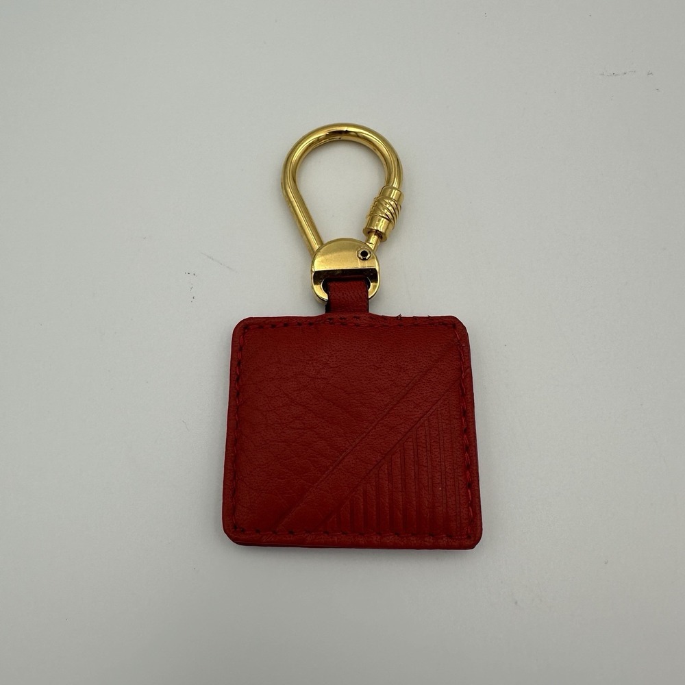 Vintage Red Leather Guild‎ Florence Italy Keychain / Key Ring